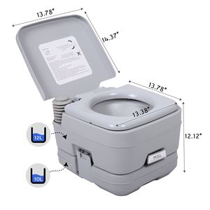Lightweight Portable 2.6 Gallon Flushable Camping Toilet Sanitary Outdoor Travel Toilet for Tents Boats Semi Trucks RV <b>Campers</b> - Product Image 4
