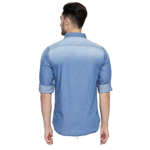 Chemise en jean surdimensionnée pour homme, nouvelle collection, grande taille, respirante, imprimé automne, prix abordables, marque privée - Product Image 2