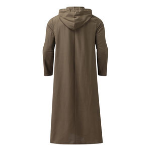 Abaya Abierta Bordada de Alta Calidad para Hombre Musulmán, Jubba Thobe, Cardigan, Eid, Ramadán, Algodón Transpirable de Secado Rápido, Ropa Étnica - Product Image 3