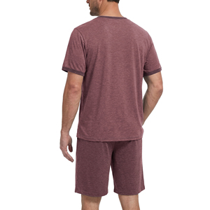 Premium Quality Men's Summer Casual T-Shirts & Shorts <b>Set</b> Custom Design Short Sleeve Solid Color Eco-Friendly <b>Knitted</b> Fabric - Product Image 2