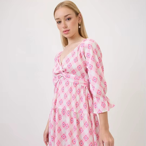 Vestido Floral Estampado de Moda para Mujer, Estilo Francés, Cuello en V, Vestido Sexy de Playa para Damas, Estampado Floral, Ropa Formal para Fiesta - Product Image 1