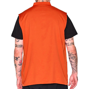 เสื้อกั๊กโพลีเอสเตอร์สีส้มระบายอากาศได้ดี มีซิปด้านหน้าและกระเป๋าสำหรับผู้ชาย - Product Image 2