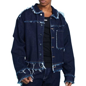 Veste en jean déchirée pour homme, coupe ample, style décontracté, boutonnée, pour l'automne - Product Image 1