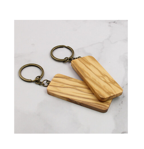 Llavero de Madera Personalizado, Rectangular, en Blanco, Diseño Simple, Accesorio Portátil para Grabar - Product Image 1