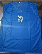 Chaleco sin mangas con cuello en V para hombre, color azul, con logo frontal - Product Image 1