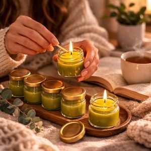 เทียนหอมในขวดแก้วขนาดเล็ก กลิ่นทีทรี หอมติดทนนาน เหมาะสำหรับเป็นของขวัญ - Product Image 6