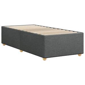 โครงเตียงไม้อัดโพลีเอสเตอร์สีเทาเข้มแบบเตียงคู่ หุ้มด้วยวัสดุไม้แปรรูป - Product Image 6