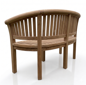 Natural Teak Wood Outdoor Curved Bench Weather Resistant Solid Wood Garden Seat Ergonomic Patio Furniture For Hotel Landscape - Product Image 5