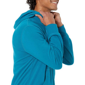 Sudadera con capucha 100% algodón con cremallera completa, efecto desgastado, con logo personalizado, corte holgado y hombros caídos para hombre - Product Image 1