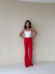 Women's Purple Linen Cargo Pants High Waist Elastic Loose Fit Ankle Length Solid Color Casual Summer Style - Product Image 2