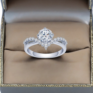 Anillo de Compromiso y Boda Starspire Classic, Certificado IGI, Plata 925, Chapado en Oro, Corte Redondo, 1CT, Diamante Moissanita, Regalo para Mujer - Product Image 5