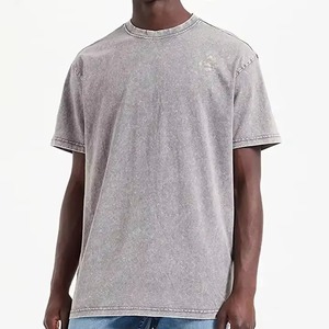 Camiseta de Manga Corta para Hombre, Talla Grande, Tie-Dye, Cuello Redondo, Informal, Tejida, de Alta Calidad, 100% Algodón, Diseño de Color Sólido - Product Image 6
