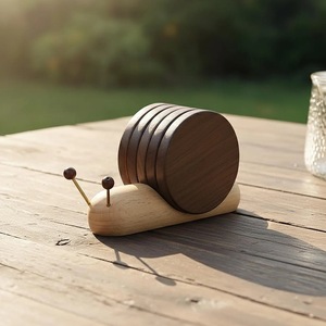 Posavasos Cuadrados de Madera Ecológicos ILAHI al por Mayor, Diseño Clásico, Accesorio Protector para Mesa, Tamaño Personalizable, para el Hogar - Product Image 3
