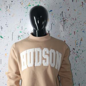 SAND <b>Mock</b> <b>Neck</b> Sweatshirt 100% WHITE Applique Embroidery wide <b>neck</b> Sweatshirt Finer Threads - Product Image 4