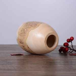 Vase de sol élégant en bois de manguier fait main, design rustique et contemporain, écologique, pour la décoration de la maison et de mariage - Product Image 2