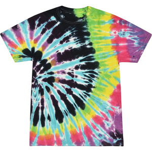 Camiseta Tie Dye de manga corta con cuello redondo y estampado rosa y amarillo - Product Image 6