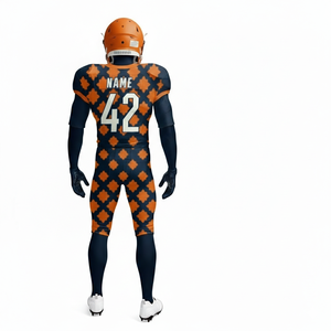 Uniformes de football américain personnalisés en gros pour équipes 7v7 – Ensemble de maillots en polyester respirant avec impression par sublimation et twill de tackle - Product Image 4