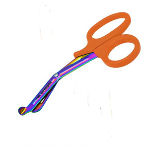 Ciseaux EMT 7,25 pouces, lames arc-en-ciel avec manche orange, acier inoxydable allemand, ciseaux utilitaires EMT, bandage de traumatisme, paramédical - Product Image 5