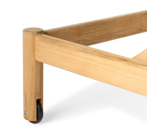 Chaise longue d'extérieur en teck massif de qualité supérieure avec dossier réglable et coussin pour piscine, jardin, resort, hôtel - Product Image 6