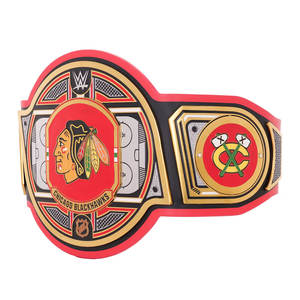Ceinture de championnat de hockey style armure dorée Chicago Blackhawks, plaques en alliage de zinc de qualité supérieure, sangle réglable, ceintures de titre - Product Image 2