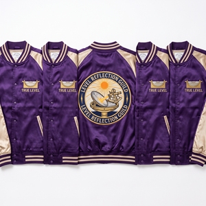 Blouson Bomber en Satin Personnalisé avec Fermeture Éclair, Manches Raglan, Motif Graphique Doré et Gris Anthracite, Broderie au Dos, Style Varsity - Product Image 6