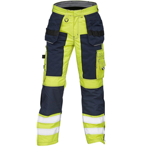 Pantalones de Trabajo de Alta Visibilidad para Hombre, con Rayas Reflectantes, Múltiples Bolsillos, Transpirables, Corte Recto, Estilo Lona de Peso Medio - Product Image 2