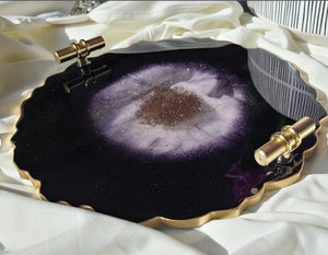 Plateau de service en résine époxy, design élégant, accessoires de cuisine - Product Image 5