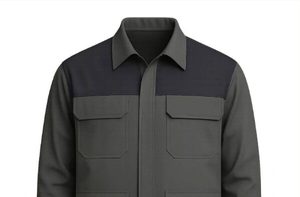Veste de travail bicolore avec bande réfléchissante olive - Product Image 3