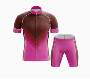 Ensemble de maillot de cyclisme pour femmes, manches courtes, avec short de vélo rembourré 5D, chemise respirante, 3 poches - Product Image 1