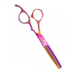Ciseaux à effiler Ryzer Studio en acier inoxydable, pointe de lame affûtée, pour droitiers, manche en plastique, long manche, pour salon de coiffure - Product Image 6