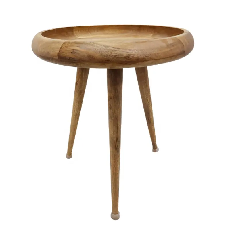 Mesa de madeira redonda, mesa de madeira design moderna para sala de estar quarto