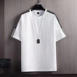 เสื้อยืดคอกลมแขนสั้นทรงโอเวอร์ไซส์สีดำสำหรับผู้ชายรุ่นใหม่ปี 2026 ยี่ห้อ High Street Eco-Friendly Fly Fit ผ้าเทอร์รี่ พิมพ์ลายโลโก้ด้านหน้า สไตล์ลำลอง - Product Image 5