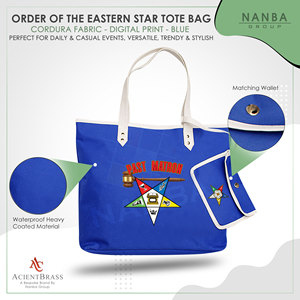 Sac fourre-tout Blue Eastern Star (OES) pour anciennes Matrones |   Sac fourre-tout imperméable personnalisé Eastern Star Maroon - Product Image 3
