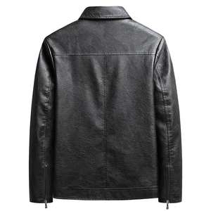 Blouson en cuir vintage pour homme, style motard, décontracté et tendance, pour l'hiver 2026, taille adulte, idéal printemps-automne - Product Image 2