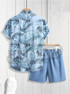 Ensemble décontracté deux pièces pour homme, tendance et personnalisable, couleur unie, col rond, manches courtes, respirant, fabriqué au Pakistan - Product Image 4