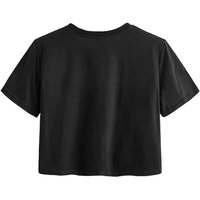 Top Corto Casual de Verano para Mujer, Color Sólido, a la Moda, con Logotipo Personalizado en la Parte Delantera, Cintura Alta