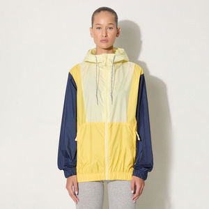 Blouson à capuche color block pour femme, manches longues, fermeture éclair, coupe-vent, léger, vêtement d'extérieur de printemps, design contrasté - Product Image 1