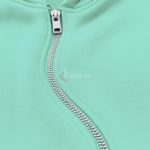 Sudadera con capucha de algodón oversize con cremallera completa y diseño zigzag personalizado para hombre, estilo streetwear, bordado OEM, de última tendencia. - Product Image 4