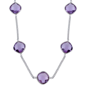 Collar de amatista en plata de ley 92.5 KLSS-40252 - Product Image 1