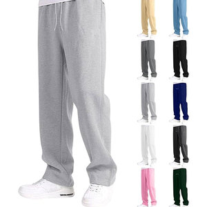 Pantalones deportivos holgados de forro polar para hombre, de pierna ancha con cintura elástica y cordón, joggers casuales y cómodos - Product Image 3