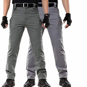 Pantalon cargo décontracté pour homme avec poches, taille élastique, tissu polyester/coton - Product Image 4
