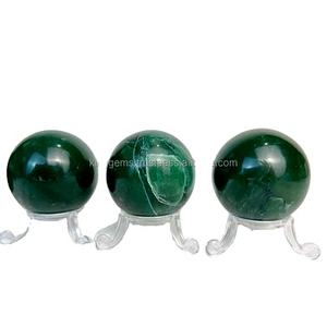 Esfera de jade verde natural, bola de piedra de cristal pulida para decoración, curación y regalo - Product Image 2