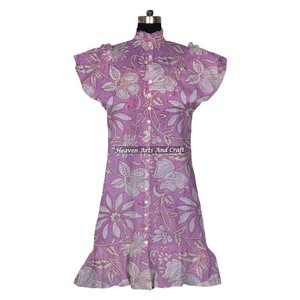 Robe en coton bohème de créateur, imprimé indien fait main, style ethnique, pour femme, tenue de soirée d'été, mode ethnique Inde & Pakistan - Product Image 5