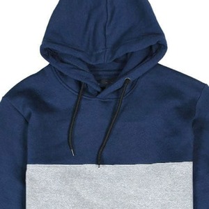 Sudadera con Capucha para Hombre, Diseño Color Block Azul Marino y Gris, Corte Regular, Informal, Tejida, Manga Larga, Invierno, Transpirable, Ecológica - Product Image 2
