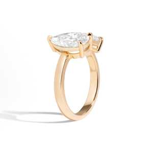 Toi Et Moi <b>Two</b> <b>Stone</b> Engagement <b>Ring</b> 3.5 Carat Pear and Oval Cut Lab Grown Diamond For Women Custom 14K 18K Solid Gold Wholesale - Product Image 6