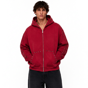Sudadera con Capucha Personalizada para Hombre, con Cuentas, de Algodón Grueso, Estilo Urbano, Fabricante de Ropa con Marca Privada OEM ODM - Product Image 2