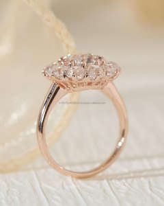 Bague de mariage large et luxueuse avec diamant de laboratoire, bijoux de mariée élégants en cristal, bracelet en or 10K/14K/18K - Product Image 4