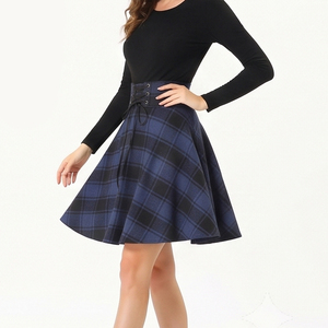 Jupes en flanelle vintage taille haute pour femmes, jupes en flanelle de haute qualité pour l'été, mode streetwear, jupes écossaises pour femmes, jupes d'école pour femmes - Product Image 4