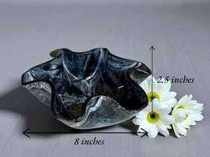 Tazón pequeño negro hecho a mano con diseño de geoda de resina epoxi, tazón para servir, regalo de inauguración de casa, decoración del hogar - Product Image 4