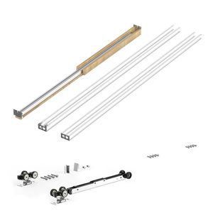 Kit Telaio per Porta Scorrevole in Acciaio 24-36 Pollici di Larghezza X 84 Pollici di Altezza, Meccanismo di Chiusura Morbida Bidirezionale, Scorrimento Fluido e Silenzioso - Product Image 1